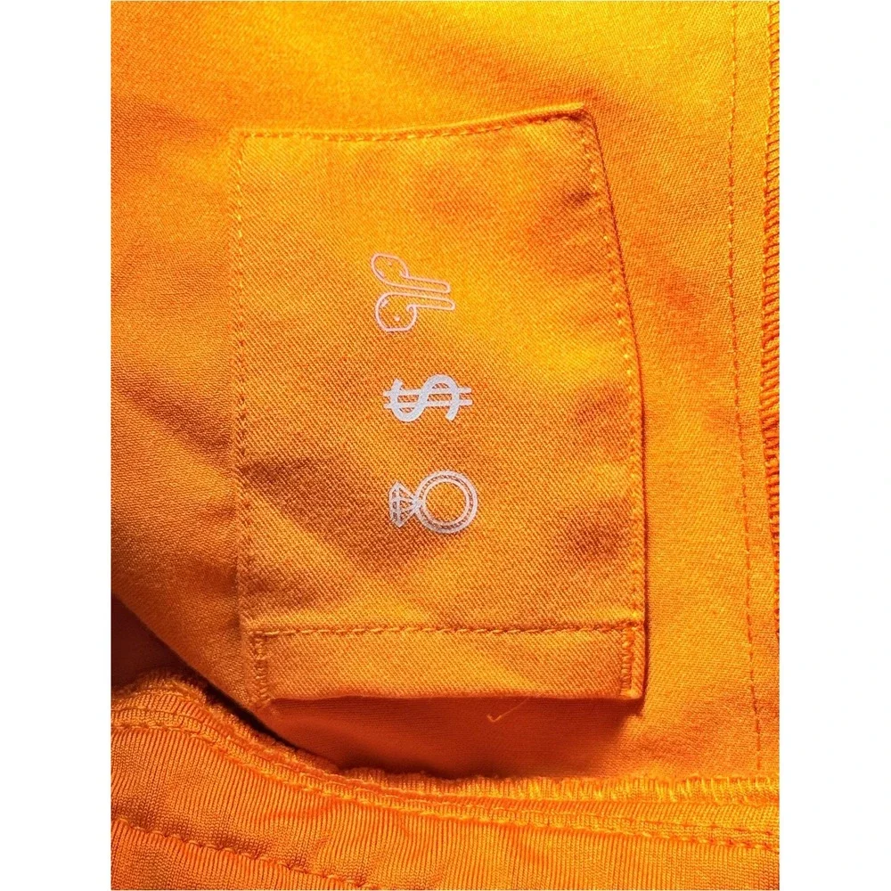 Figs Technical Collection XXL Men's Orange Jogger Pants with Pink Drawstring